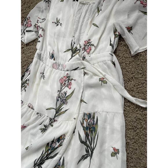 Roller Rabbit Condesa Bouquet Gertrude white floral maxi wrap dress Sz M - Picture 12 of 16